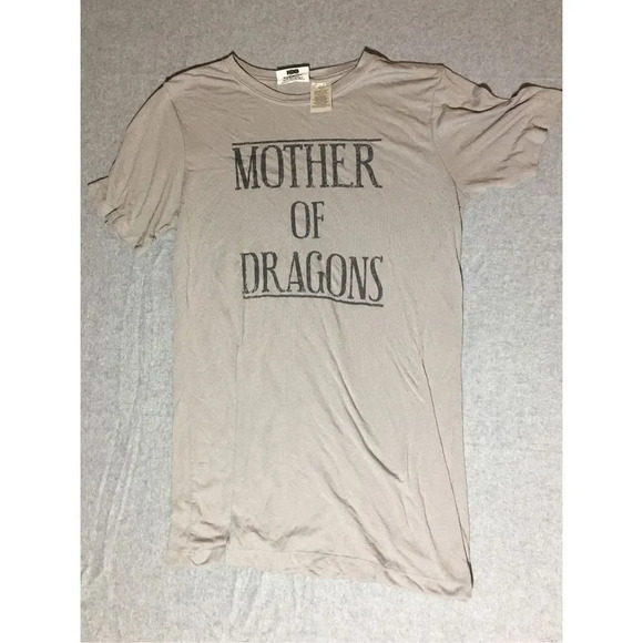Womens Game of Thrones Shirt Large HBO Mother of Dragons Grey Lightweight Soft - Picture 1 of 2